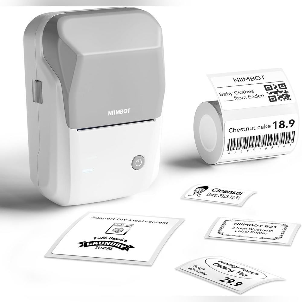 New NIIMBOT B1 Label Maker Machine with Tape, Portable Bluetooth Thermal Printer